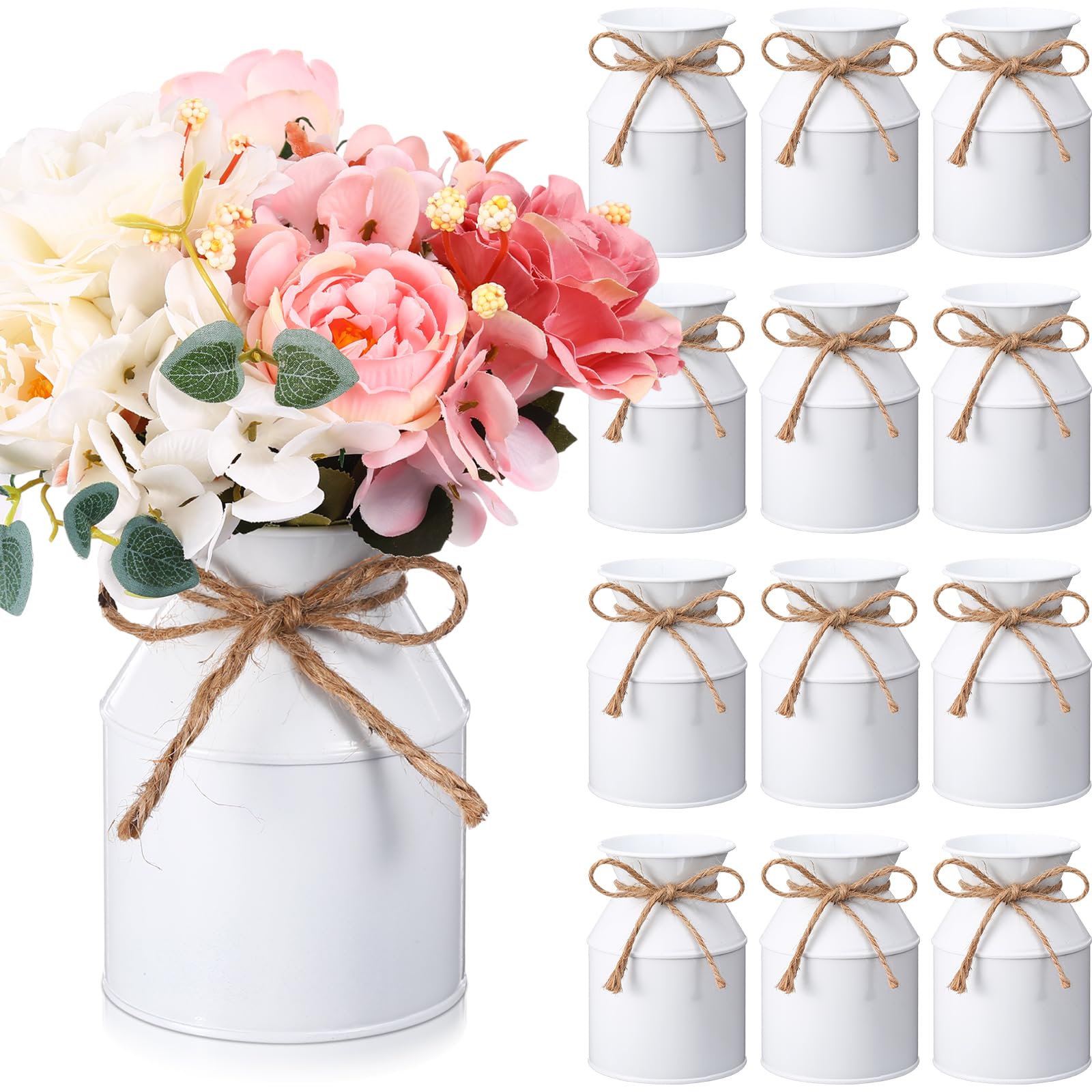 Amazon.com: Domensi 12 Pcs Farmhouse Metal Flower Vase Wedding